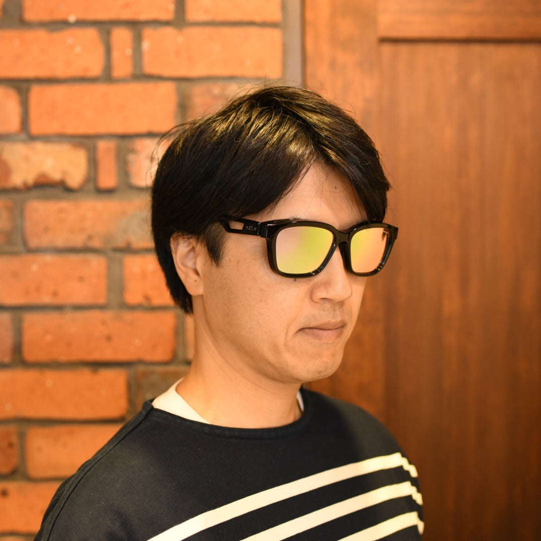 XAZTLAN ザストラン CHEROKEE チェロキー GLOSSY BLACK/Crysyal RGB425 Grey Color Mirror<br>Crystal ガラス偏光レンズ リミテッドモデル