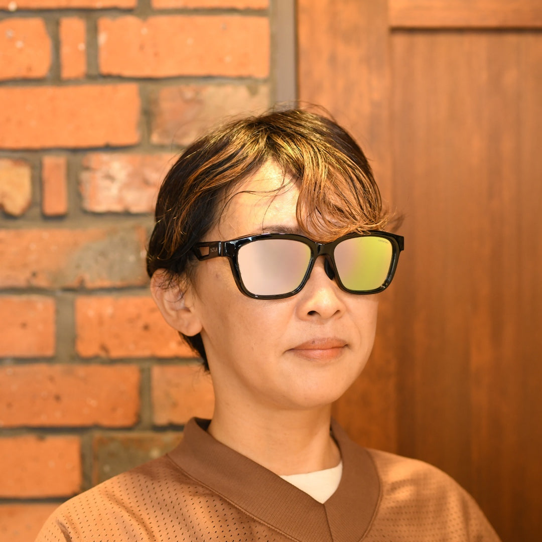 XAZTLAN ザストラン CHEROKEE チェロキー GLOSSY BLACK/Crysyal RGB425 Grey Color Mirror<br>Crystal ガラス偏光レンズ リミテッドモデル