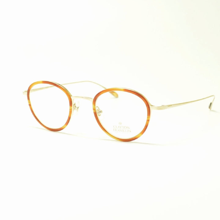 CLAYTON FRANKLIN クレイトンフランクリン<br>627P GP/AT ゴールド/アンバートートイズ<br><br>メガネ 眼鏡 めがね メンズ レディース おしゃれ ブランド 人気 おすすめ フレーム 流行り 度付き レンズ