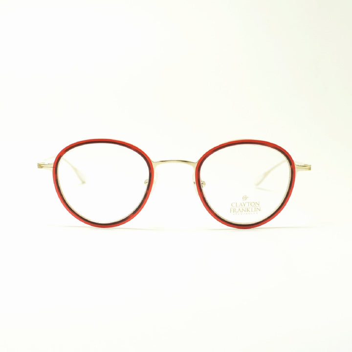 CLAYTON FRANKLIN クレイトンフランクリン<br>627P GP/RDS ゴールド/レッド<br><br>メガネ 眼鏡 めがね メンズ レディース おしゃれ ブランド 人気 おすすめ フレーム 流行り 度付き レンズ