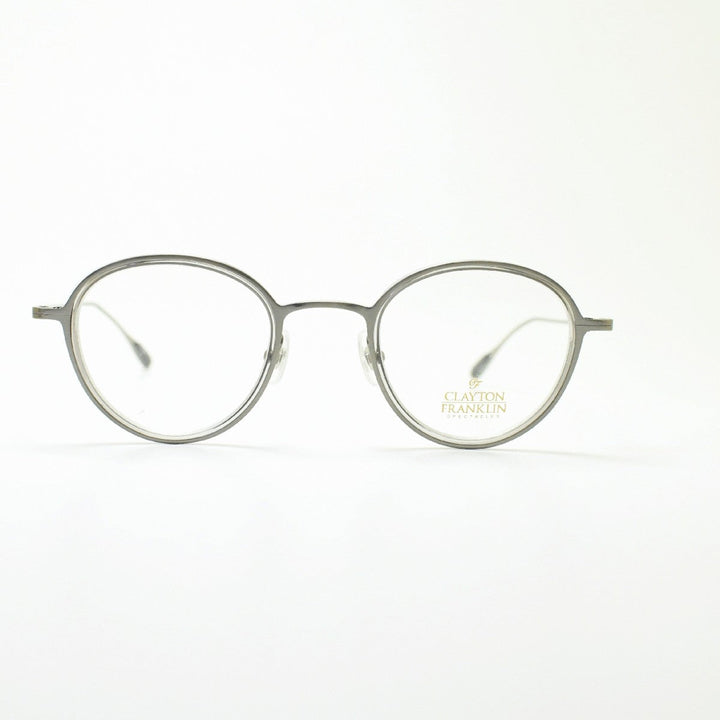 CLAYTON FRANKLIN クレイトンフランクリン<br>627SS AS/GR<br>（アンティークシルバー グレー/デモレンズ）<br><br>メガネ 眼鏡 めがね メンズ レディース おしゃれ<br>ブランド 人気 おすすめ フレーム 流行り 度付き レンズ