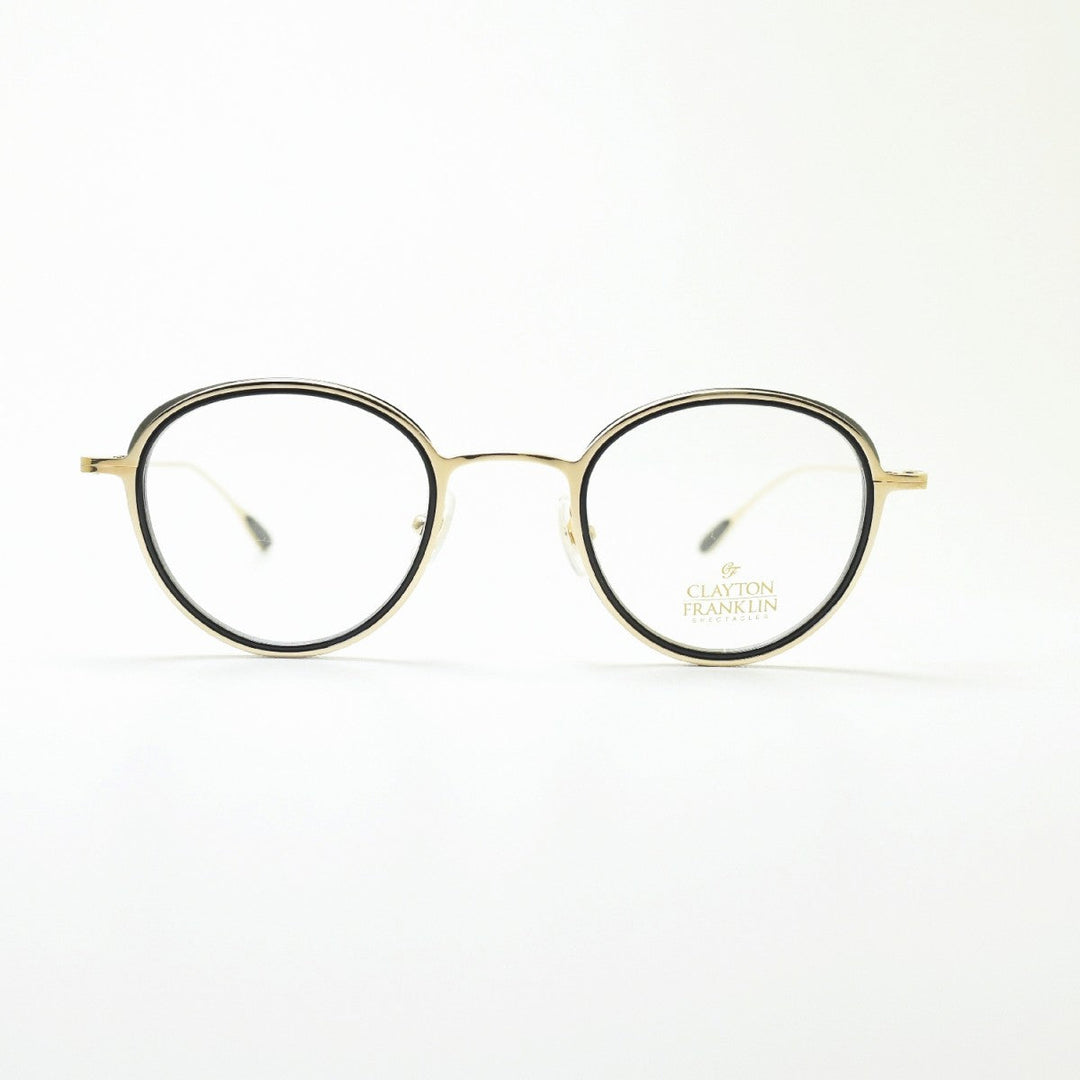CLAYTON FRANKLIN クレイトンフランクリン<br>627SS GP/BK<br>（ゴールド ブラック/デモレンズ）<br><br>メガネ 眼鏡 めがね メンズ レディース おしゃれ<br>ブランド 人気 おすすめ フレーム 流行り 度付き レンズ