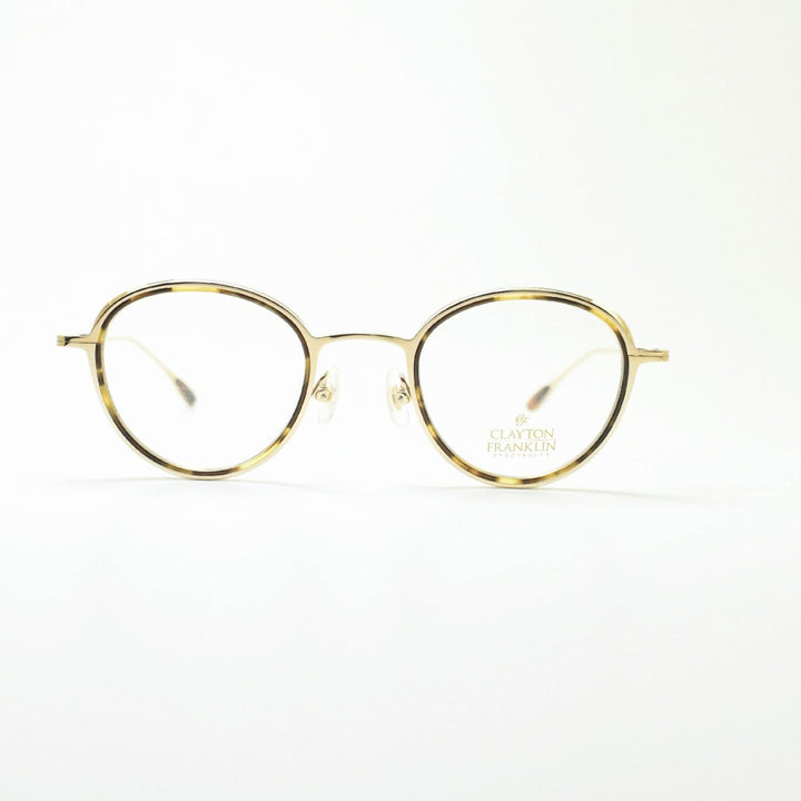 CLAYTON FRANKLIN クレイトンフランクリン<br>627SS GP/BT<br>（ゴールド ブラウントートイズ/デモレンズ）<br><br>メガネ 眼鏡 めがね メンズ レディース おしゃれ<br>ブランド 人気 おすすめ フレーム 流行り 度付き レンズ