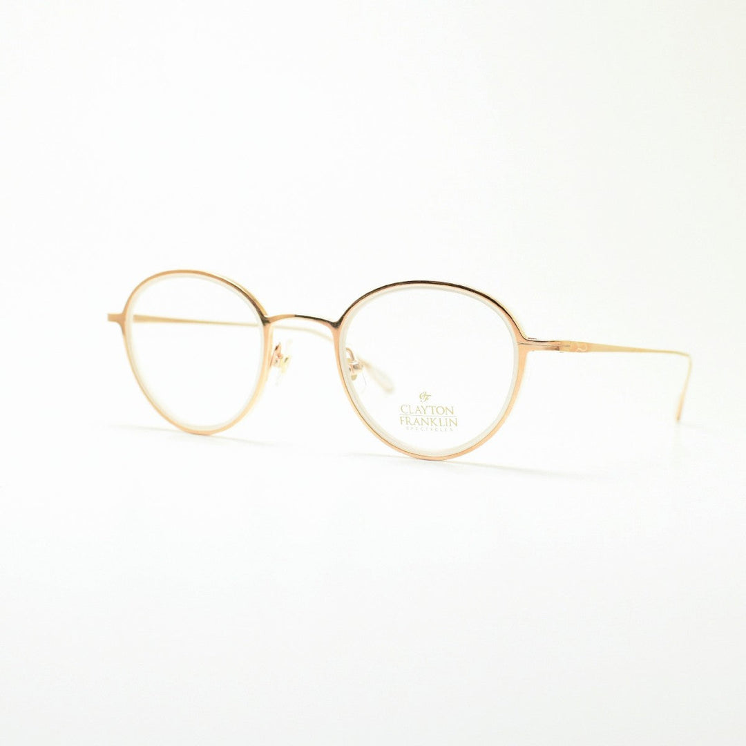 CLAYTON FRANKLIN クレイトンフランクリン 627SS RG/WTP レッドゴールド ホワイトパール/デモレンズ メガネ 眼鏡 めがね メンズ レディース おしゃれ ブランド 人気 おすすめ フレーム 流行り 度付き レンズ