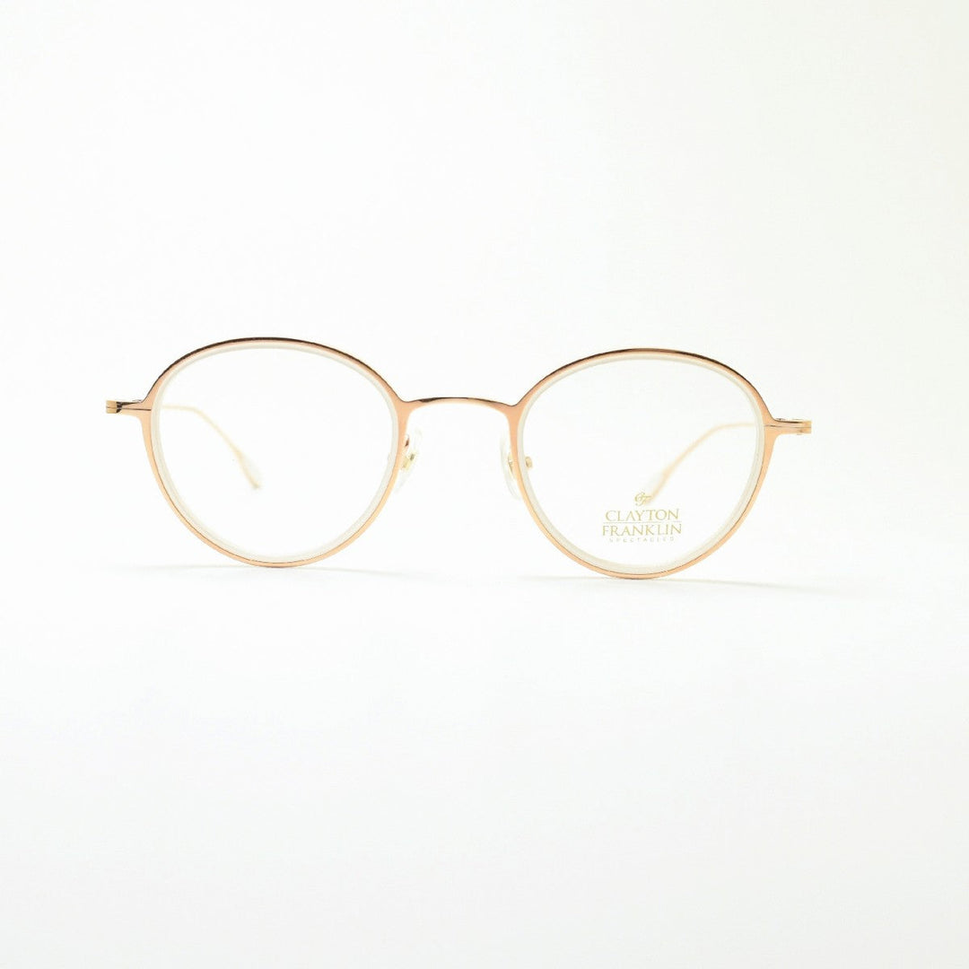 CLAYTON FRANKLIN クレイトンフランクリン 627SS RG/WTP レッドゴールド ホワイトパール/デモレンズ メガネ 眼鏡 めがね メンズ レディース おしゃれ ブランド 人気 おすすめ フレーム 流行り 度付き レンズ