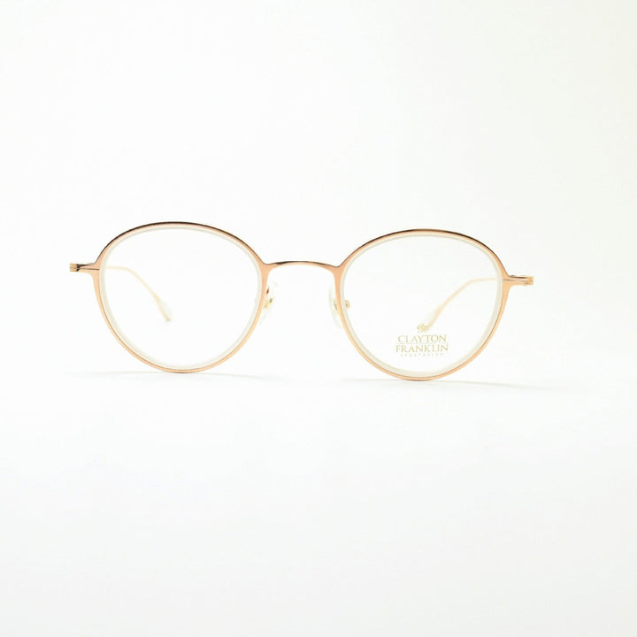 CLAYTON FRANKLIN クレイトンフランクリン 627SS RG/WTP レッドゴールド ホワイトパール/デモレンズ メガネ 眼鏡 めがね メンズ レディース おしゃれ ブランド 人気 おすすめ フレーム 流行り 度付き レンズ