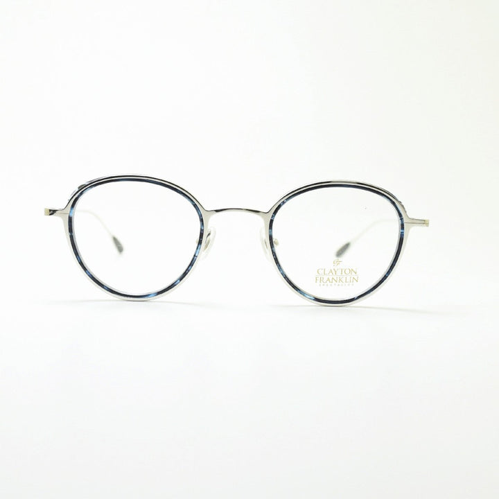 CLAYTON FRANKLIN クレイトンフランクリン<br>627SS SL/BLS<br>（シルバー ブルーササ/デモレンズ）<br><br>メガネ 眼鏡 めがね メンズ レディース おしゃれ<br>ブランド 人気 おすすめ フレーム 流行り 度付き レンズ