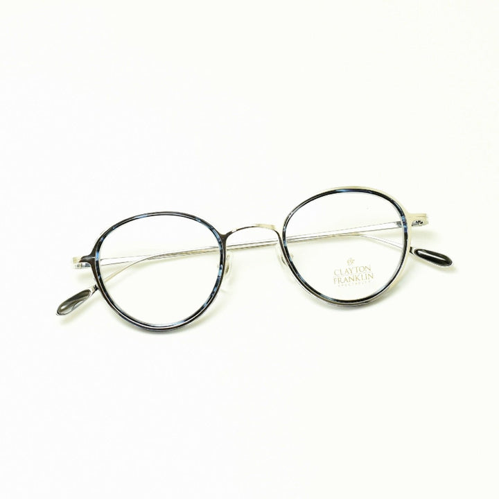 CLAYTON FRANKLIN クレイトンフランクリン<br>627SS SL/BLS<br>（シルバー ブルーササ/デモレンズ）<br><br>メガネ 眼鏡 めがね メンズ レディース おしゃれ<br>ブランド 人気 おすすめ フレーム 流行り 度付き レンズ