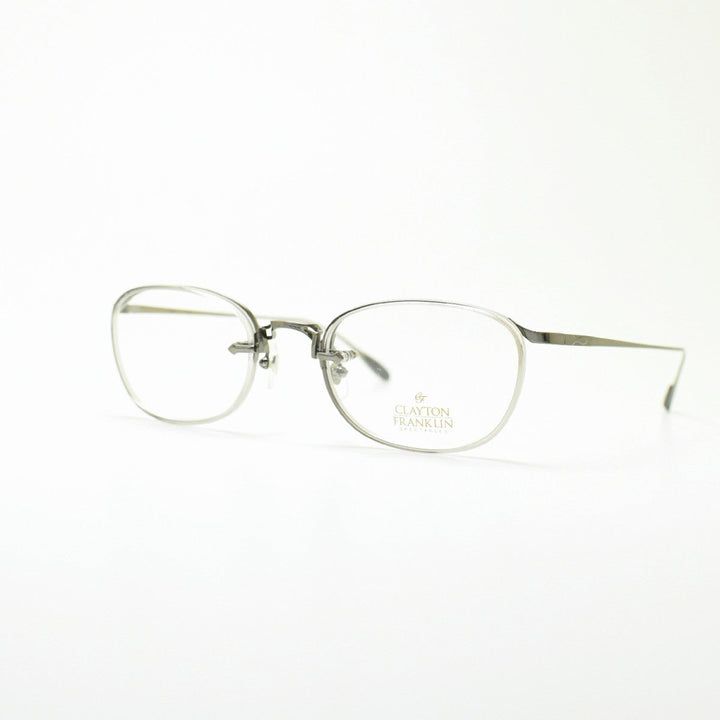 CLAYTON FRANKLIN クレイトンフランクリン<br>629 AS/GR<br>（アンティークシルバー グレー/デモレンズ）<br><br>メガネ 眼鏡 めがね メンズ レディース おしゃれ<br>ブランド 人気 おすすめ フレーム 流行り 度付き レンズ