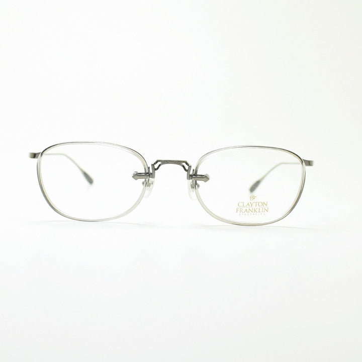 CLAYTON FRANKLIN クレイトンフランクリン<br>629 AS/GR<br>（アンティークシルバー グレー/デモレンズ）<br><br>メガネ 眼鏡 めがね メンズ レディース おしゃれ<br>ブランド 人気 おすすめ フレーム 流行り 度付き レンズ