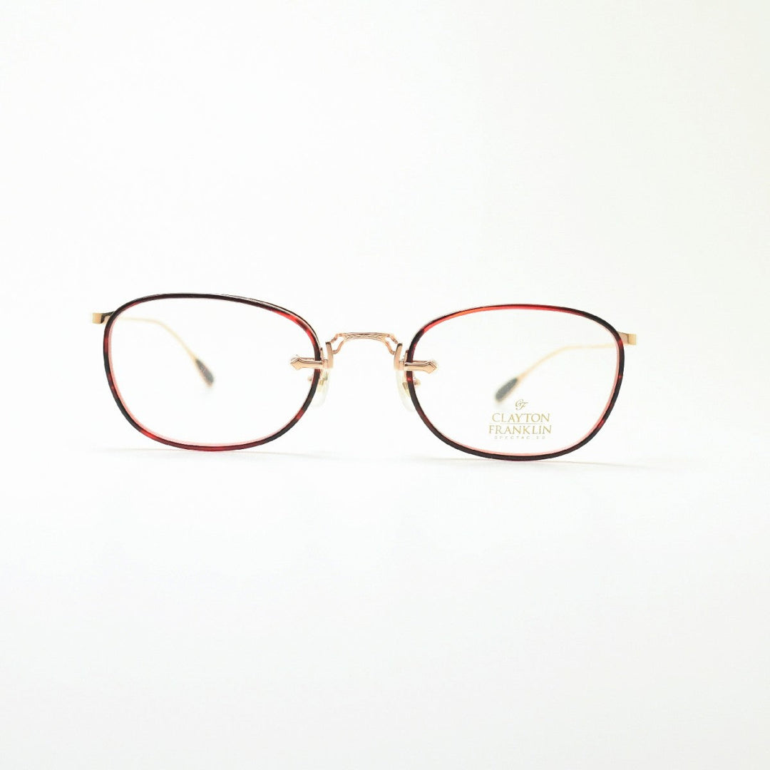 CLAYTON FRANKLIN クレイトンフランクリン<br>629 RG/RDS<br>（レッドゴールド レッドササ/デモレンズ）<br><br>メガネ 眼鏡 めがね メンズ レディース おしゃれ<br>ブランド 人気 おすすめ フレーム 流行り 度付き レンズ