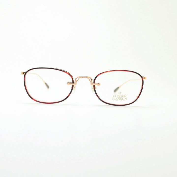 CLAYTON FRANKLIN クレイトンフランクリン<br>629 RG/RDS<br>（レッドゴールド レッドササ/デモレンズ）<br><br>メガネ 眼鏡 めがね メンズ レディース おしゃれ<br>ブランド 人気 おすすめ フレーム 流行り 度付き レンズ