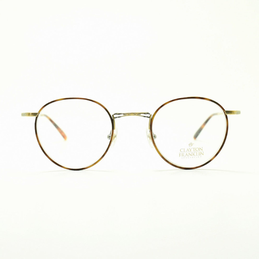 CLAYTON FRANKLIN クレイトンフランクリン<br>635 AGP<br>（アンティークゴールド/デモレンズ）<br><br>メガネ 眼鏡 めがね メンズ レディース おしゃれ<br>ブランド 人気 おすすめ フレーム 流行り 度付き レンズ