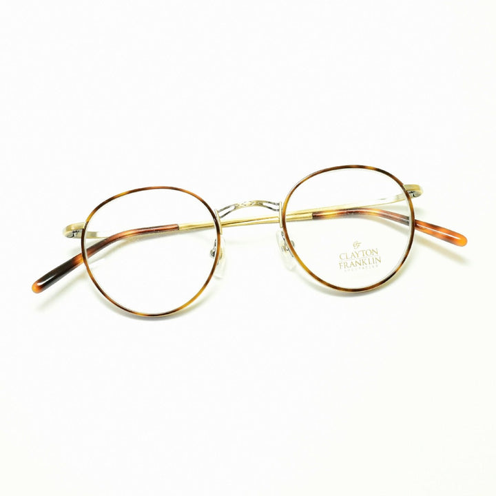 CLAYTON FRANKLIN クレイトンフランクリン<br>635 AGP<br>（アンティークゴールド/デモレンズ）<br><br>メガネ 眼鏡 めがね メンズ レディース おしゃれ<br>ブランド 人気 おすすめ フレーム 流行り 度付き レンズ