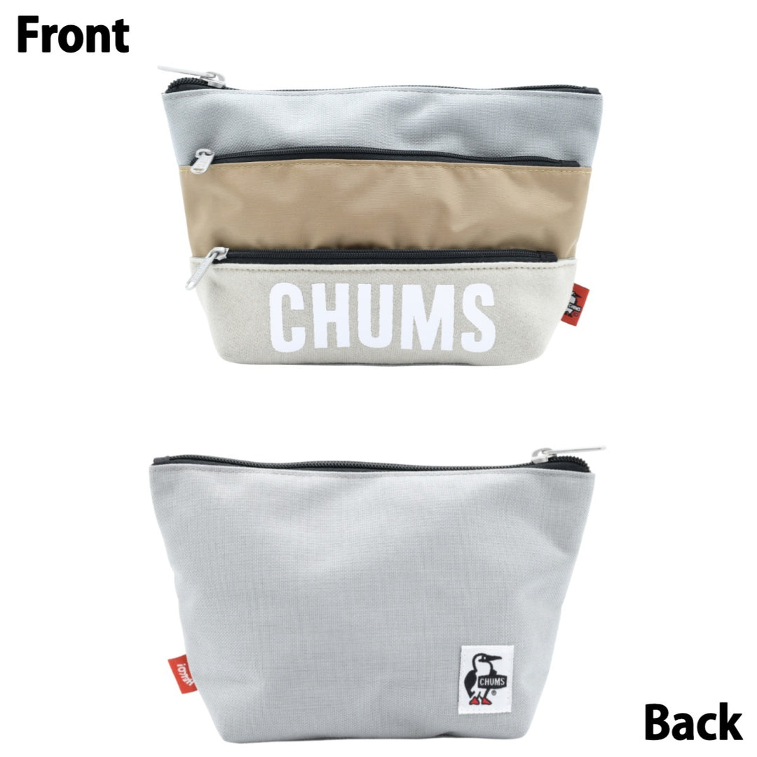 CHUMS チャムス<br>Tricolor 3 Pocket Pouch Sweat Nylon<br>トリコロール3ポケットポーチ<br>