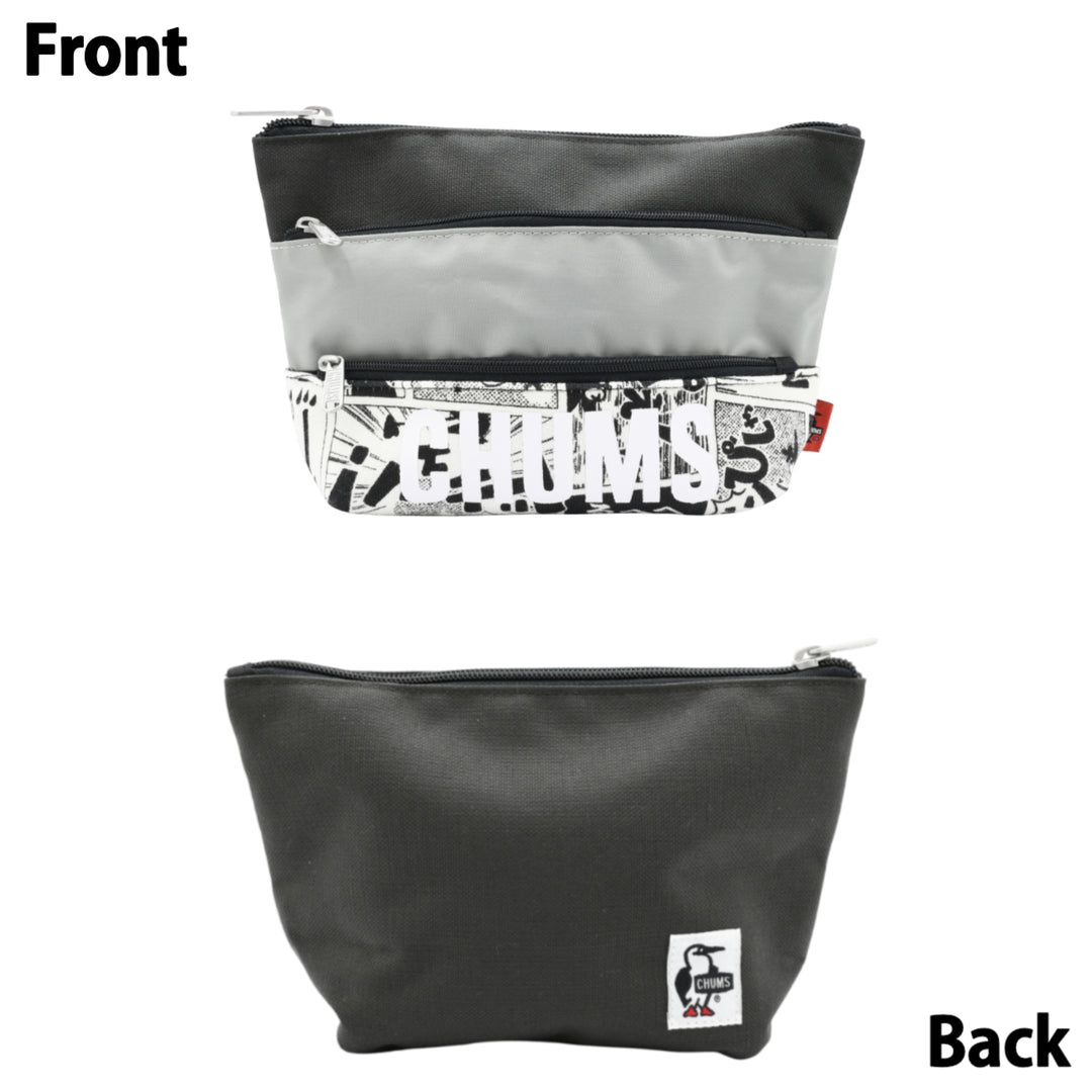 CHUMS チャムス<br>Tricolor 3 Pocket Pouch Sweat Nylon<br>トリコロール3ポケットポーチ<br>