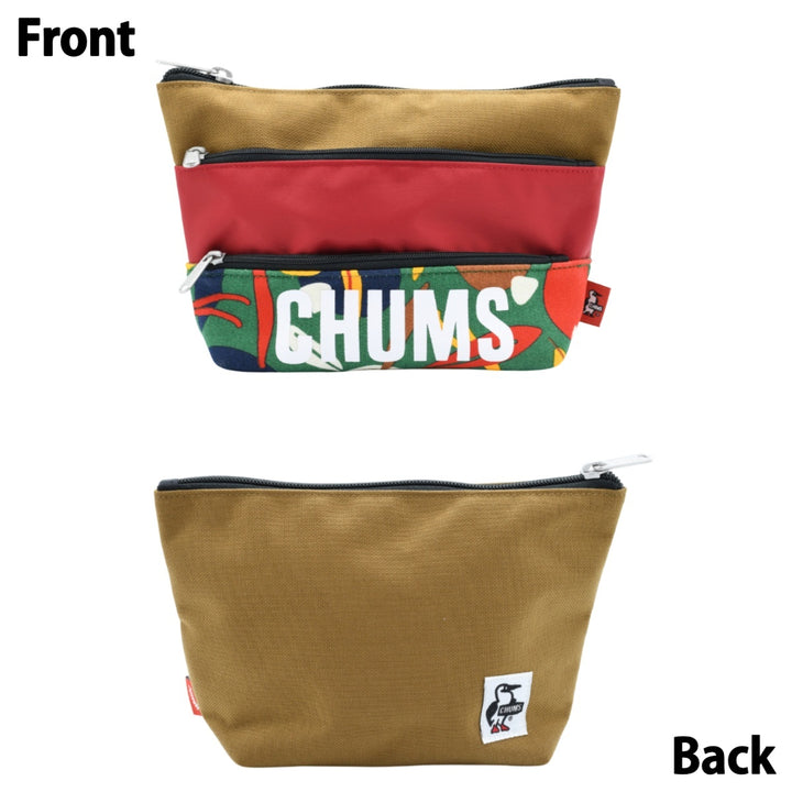 CHUMS チャムス<br>Tricolor 3 Pocket Pouch Sweat Nylon<br>トリコロール3ポケットポーチ<br>