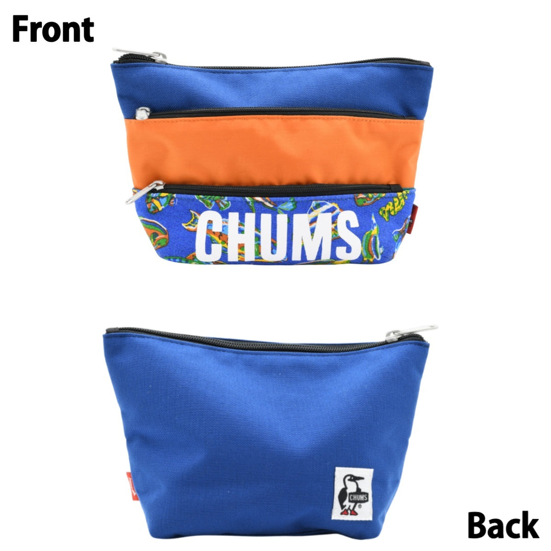 CHUMS チャムス<br>Tricolor 3 Pocket Pouch Sweat Nylon<br>トリコロール3ポケットポーチ<br>
