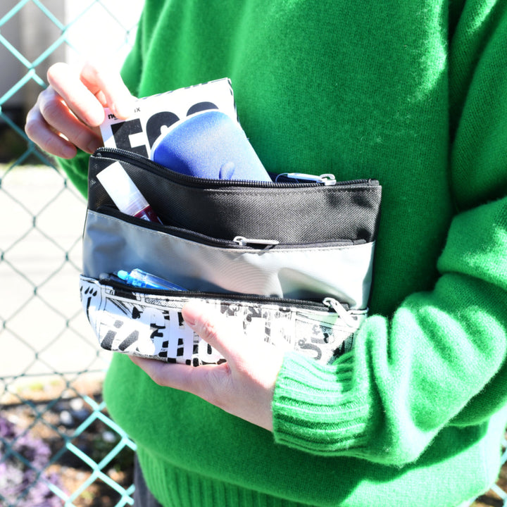 CHUMS チャムス<br>Tricolor 3 Pocket Pouch Sweat Nylon<br>トリコロール3ポケットポーチ<br>