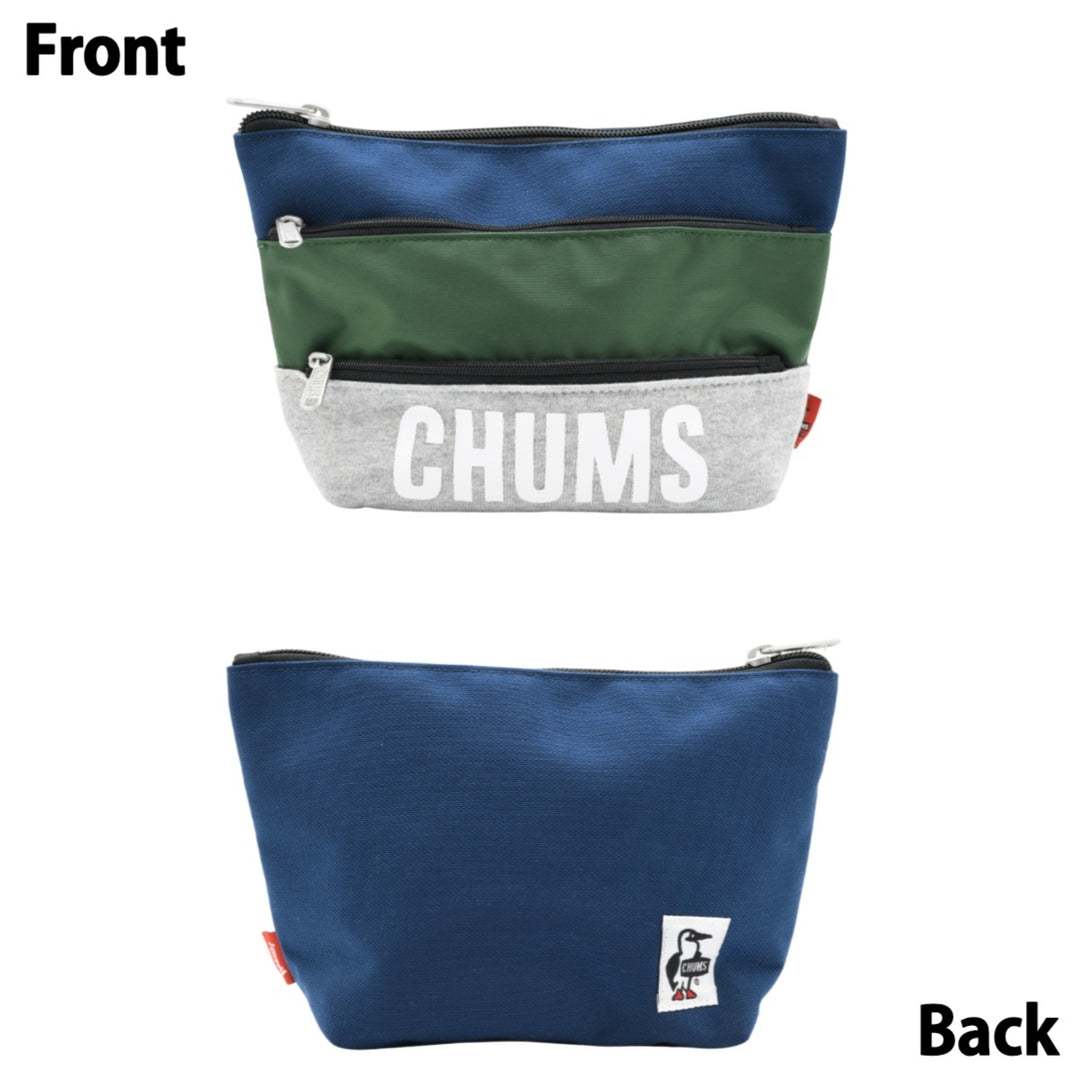 CHUMS チャムス<br>Tricolor 3 Pocket Pouch Sweat Nylon<br>トリコロール3ポケットポーチ<br>