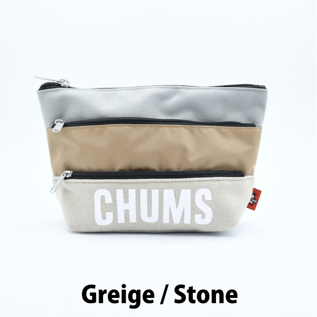 CHUMS チャムス<br>Tricolor 3 Pocket Pouch Sweat Nylon<br>トリコロール3ポケットポーチ<br>