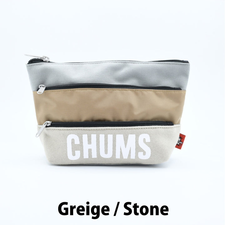 CHUMS チャムス<br>Tricolor 3 Pocket Pouch Sweat Nylon<br>トリコロール3ポケットポーチ<br>