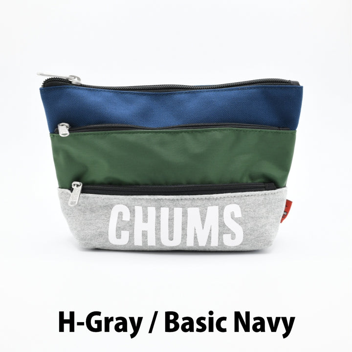 CHUMS チャムス<br>Tricolor 3 Pocket Pouch Sweat Nylon<br>トリコロール3ポケットポーチ<br>