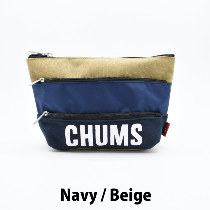 CHUMS チャムス<br>Tricolor 3 Pocket Pouch Sweat Nylon<br>トリコロール3ポケットポーチ<br>