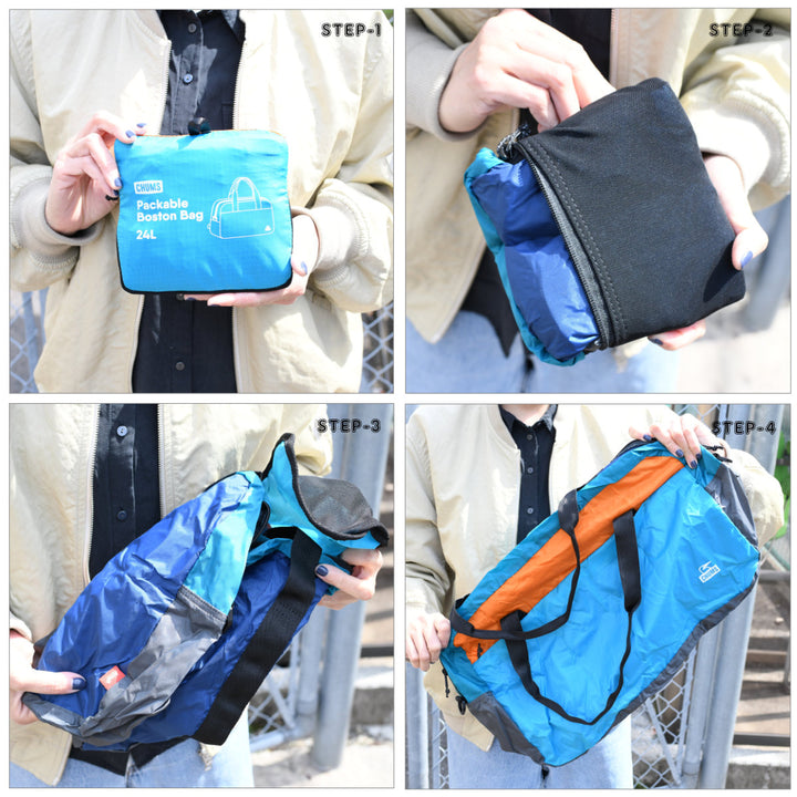 CHUMS チャムス<br>Packable Boston Bag<br>パッカブルボストンバッグ24L<br>