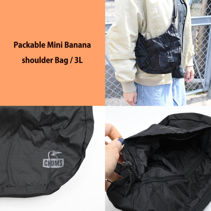 CHUMS チャムス<br>Packable Mini Banana Shoulder Bag<br>パッカブルミニバナナショルダーバッグ3L<br>