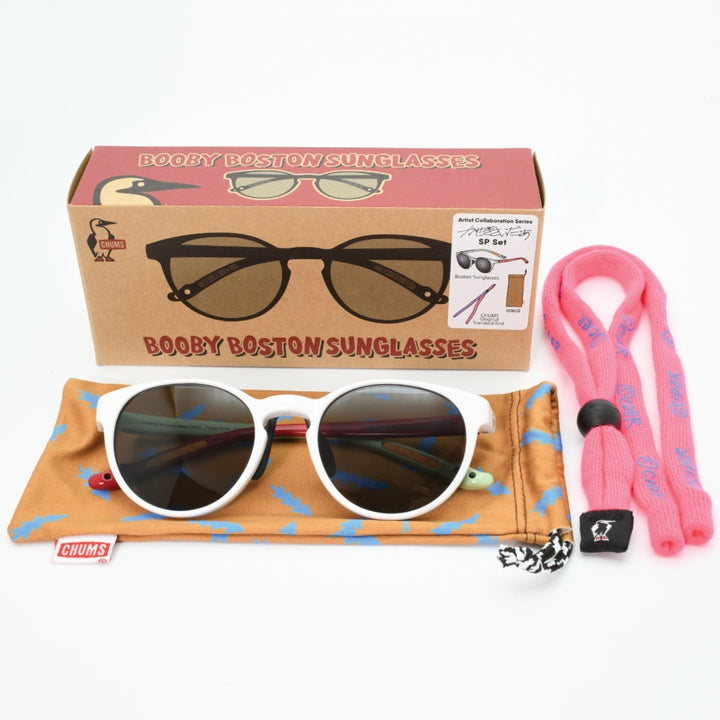 CHUMS チャムス<br>かせきさいだぁ Booby Boston Sunglasses SP Set ブービーボストンサングラスセット（サングラス/眼鏡ストラップ/リテイナー）