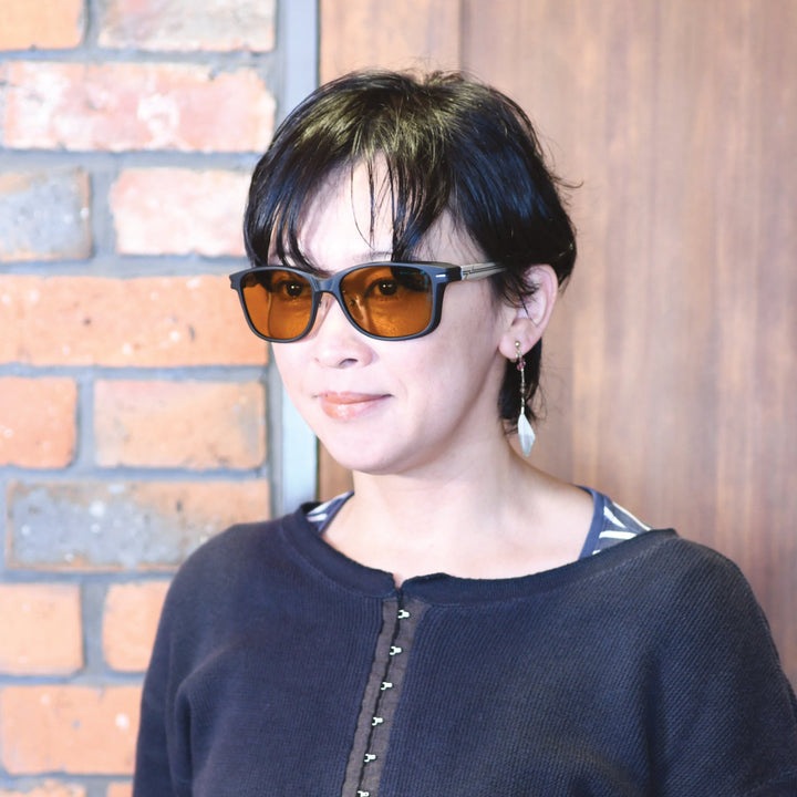 Zeque ゼクー<br>SHERRY シェリー F-2283<br>MATTE BLACK/SILVER LUSTER ORANGE<br>