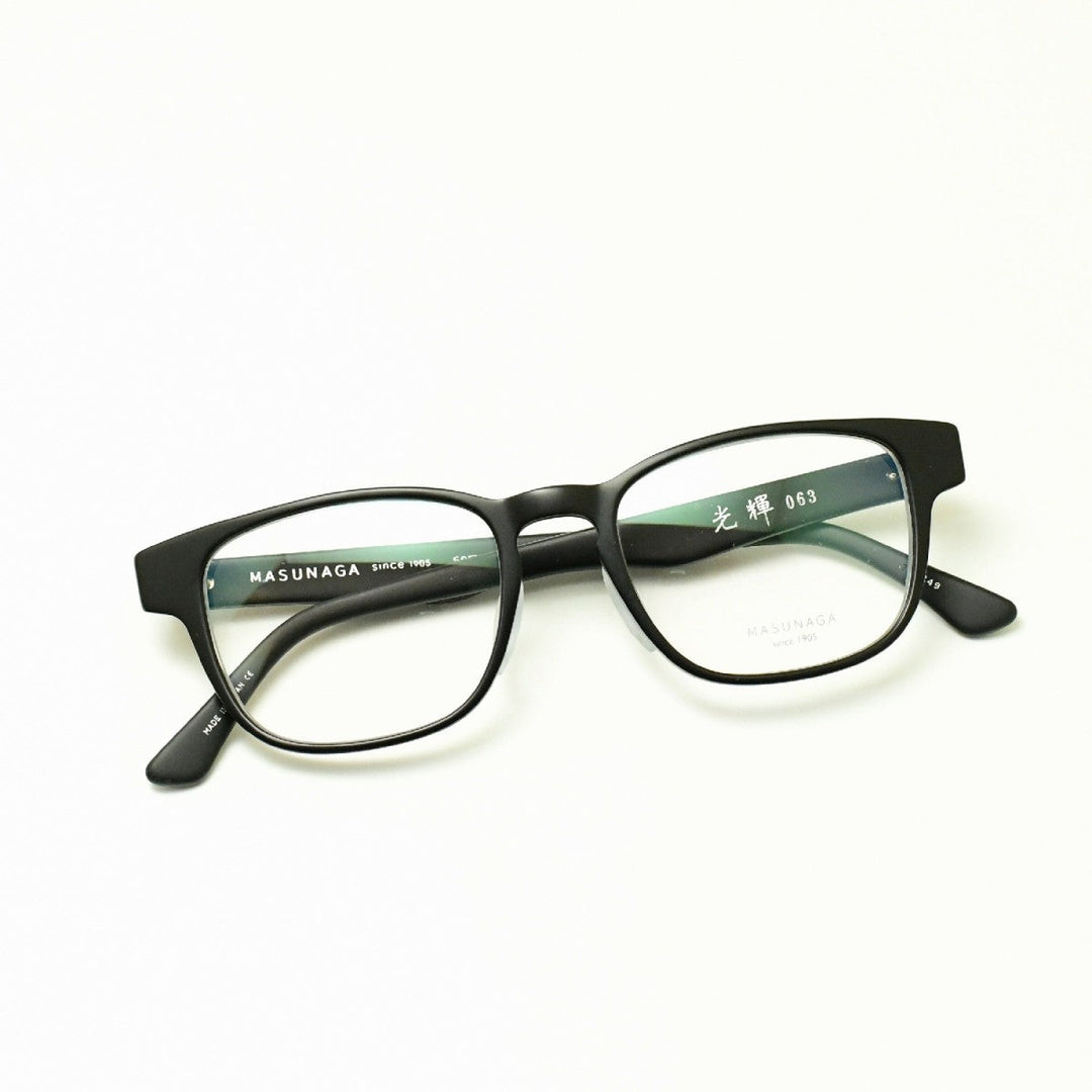 増永眼鏡 MASUNAGA 光輝 063 col-49 BLACK MATTE