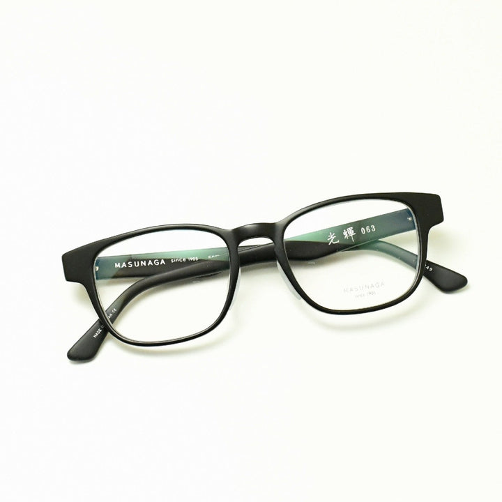 増永眼鏡 MASUNAGA 光輝 063 col-49 BLACK MATTE