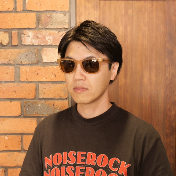 RAYBAN レイバン WAYFARER ウェイファーラー RB2140-F-1408-33（ポリッシュフォトクロミック ストライプ ブラウン/ブラウン）