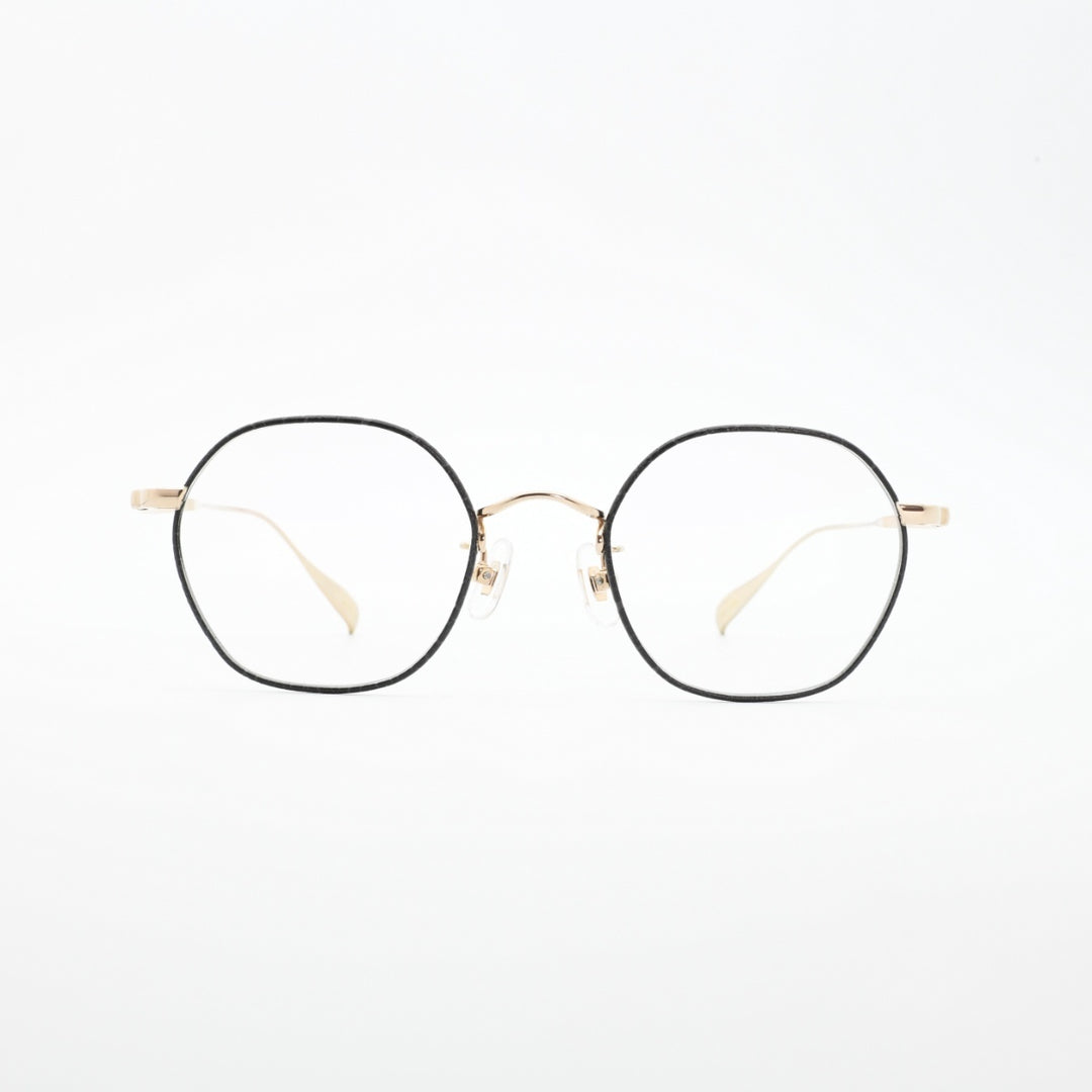 辻眼鏡 国松謹製<br>TJ-010-3 col-3 GOLD/BLACK-LEATHER（塗装）<br>