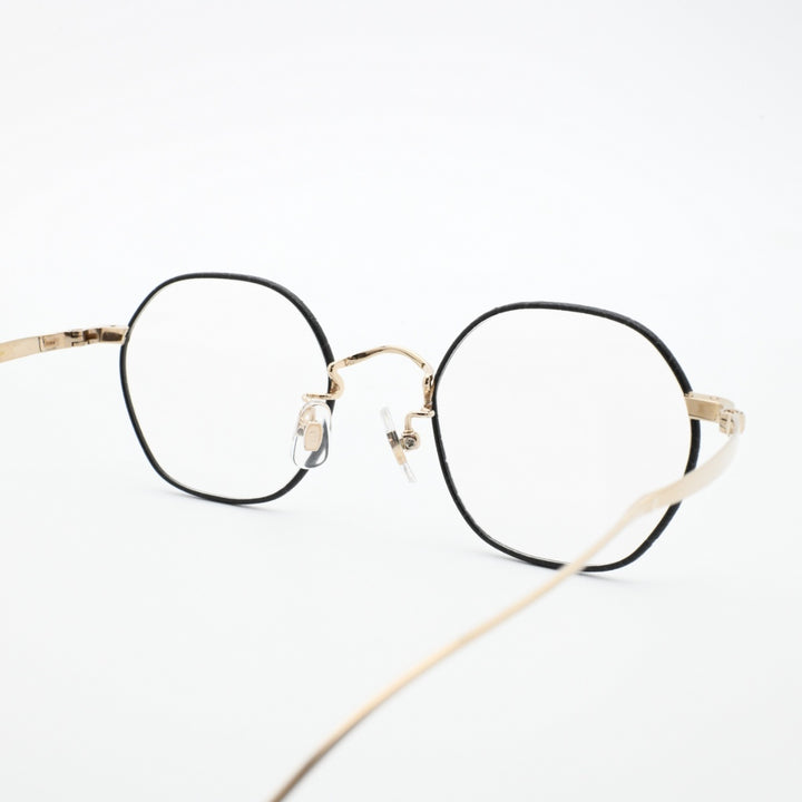 辻眼鏡 国松謹製<br>TJ-010-3 col-3 GOLD/BLACK-LEATHER（塗装）<br>