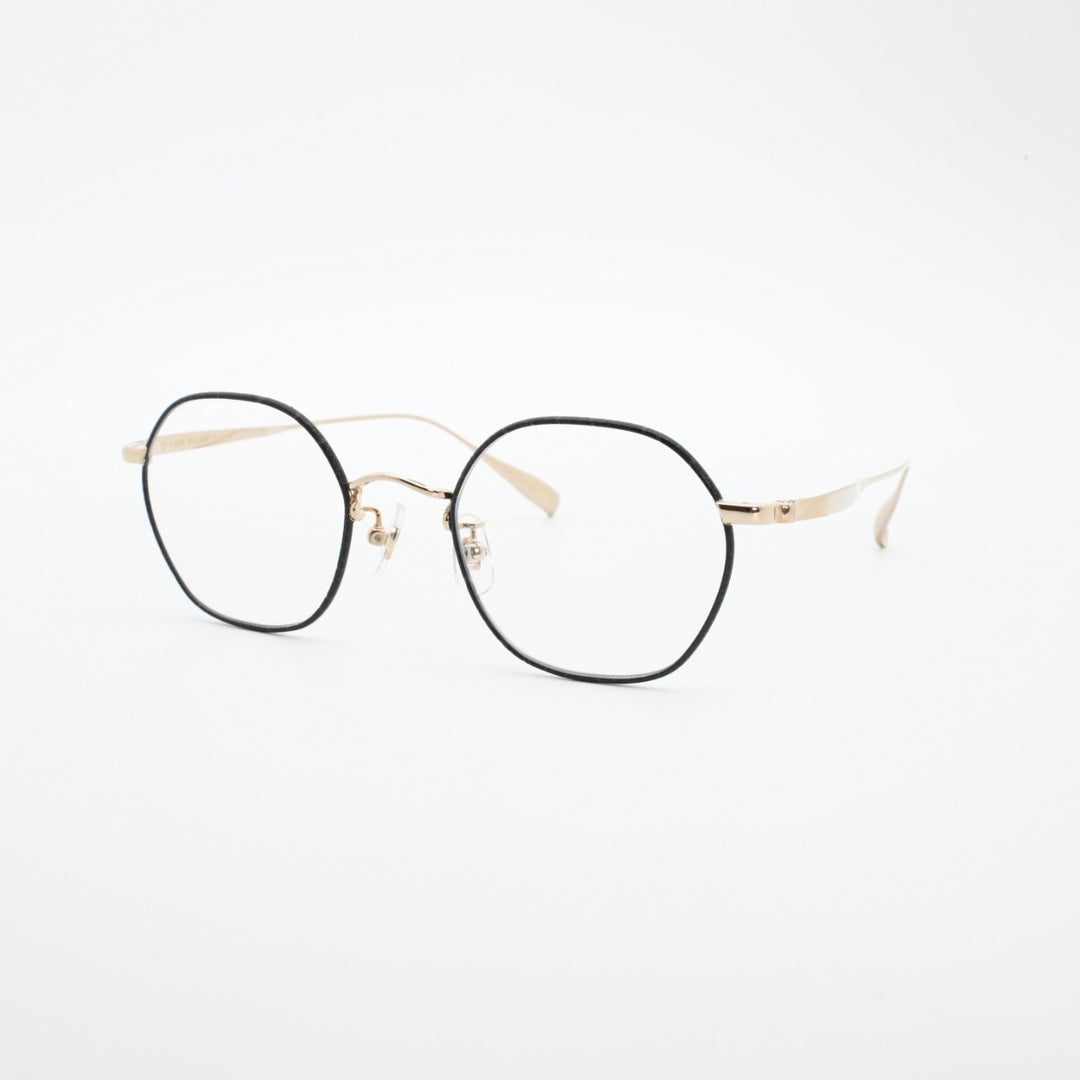 辻眼鏡 国松謹製<br>TJ-010-3 col-3 GOLD/BLACK-LEATHER（塗装）<br>