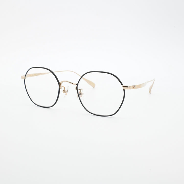 辻眼鏡 国松謹製<br>TJ-010-3 col-3 GOLD/BLACK-LEATHER（塗装）<br>