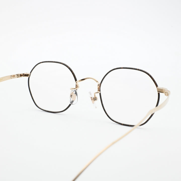 辻眼鏡 国松謹製<br>TJ-010-4 col-4 GOLD/BROWN-LEATHER（塗装）<br>