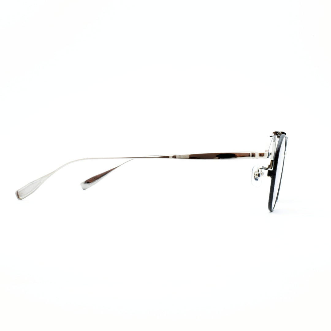 辻眼鏡 国松謹製<br>TJ-011-2 col-1 SILVER/BLACK-LETHER<br>