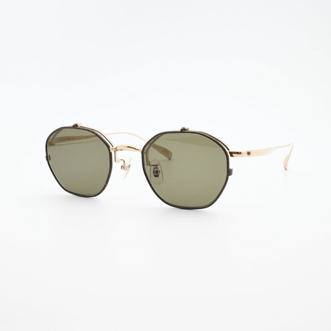 辻眼鏡 国松謹製<br>TJ-011-2 col-2 GOLD/BROWN-LEATHER<br>