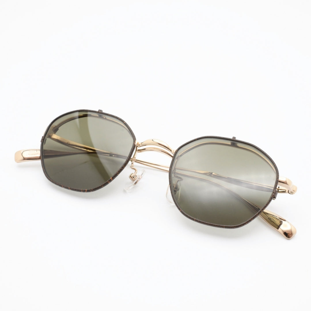 辻眼鏡 国松謹製<br>TJ-011-2 col-2 GOLD/BROWN-LEATHER<br>