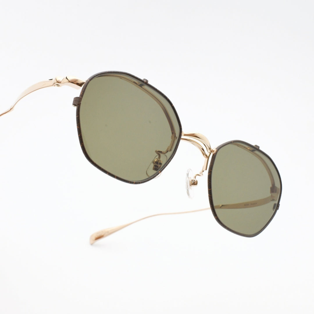 辻眼鏡 国松謹製<br>TJ-011-2 col-2 GOLD/BROWN-LEATHER<br>