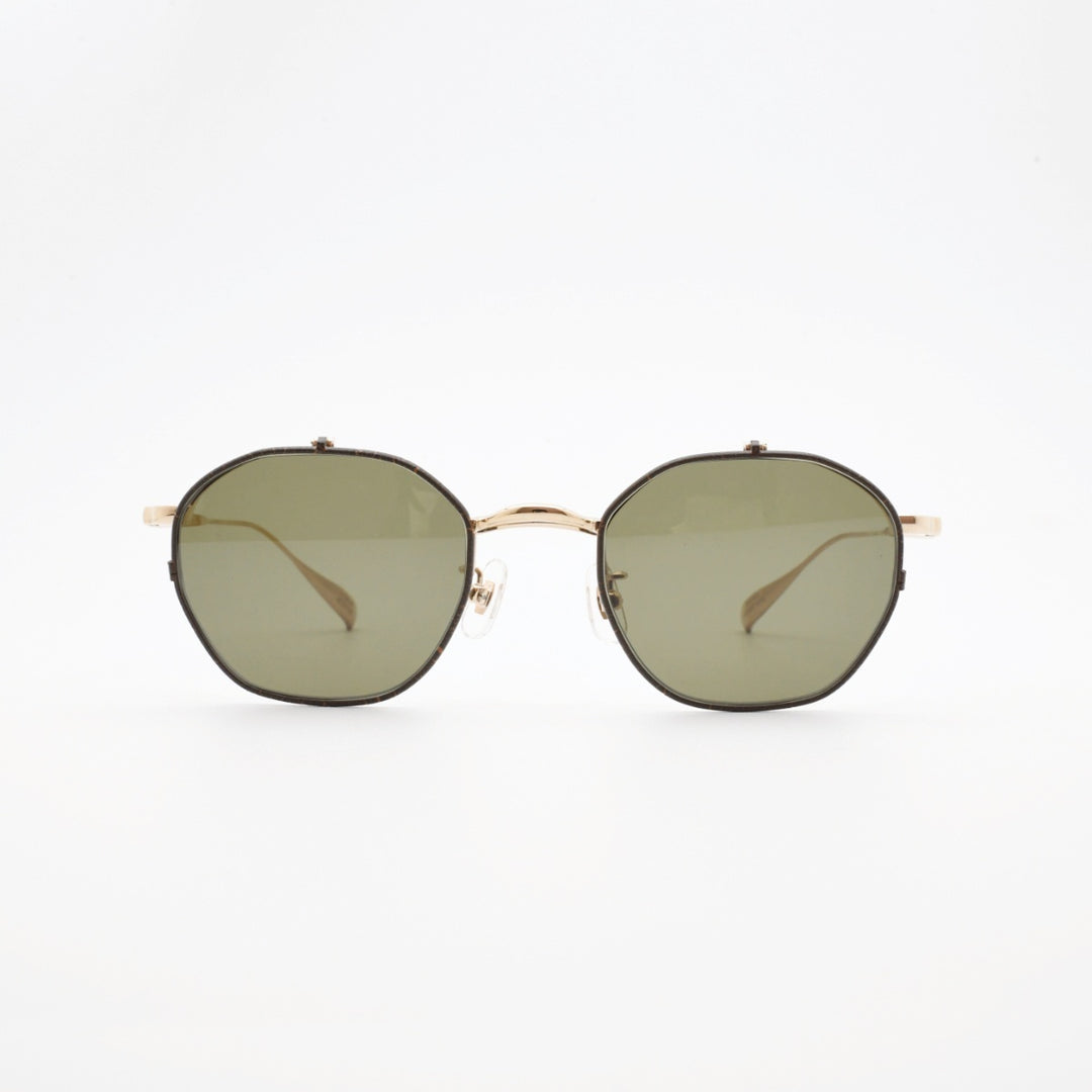 辻眼鏡 国松謹製<br>TJ-011-2 col-2 GOLD/BROWN-LEATHER<br>
