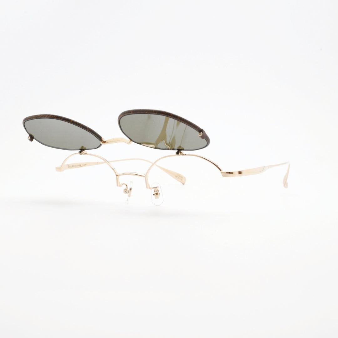 辻眼鏡 国松謹製<br>TJ-011-2 col-2 GOLD/BROWN-LEATHER<br>
