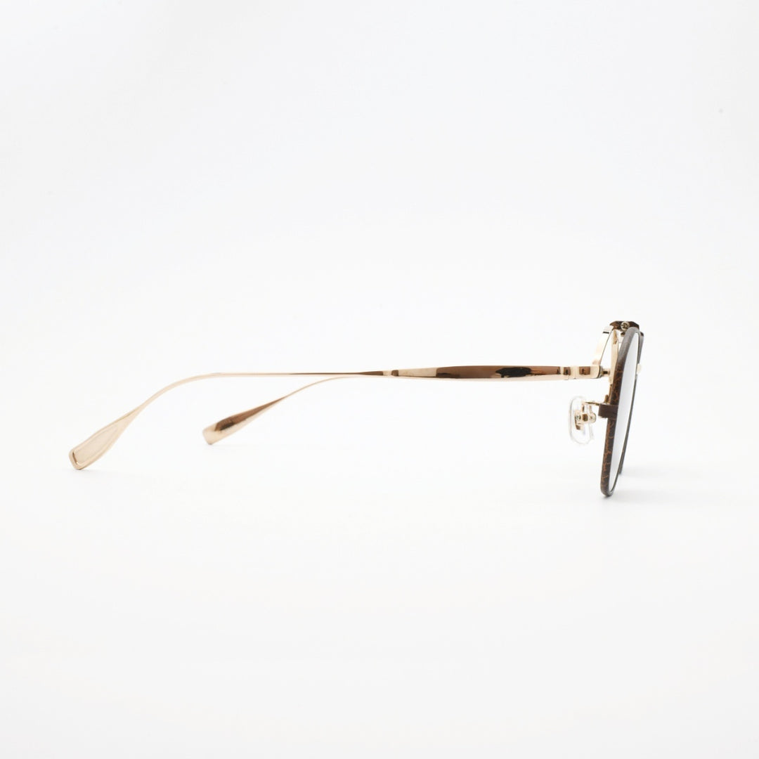 辻眼鏡 国松謹製<br>TJ-011-2 col-2 GOLD/BROWN-LEATHER<br>